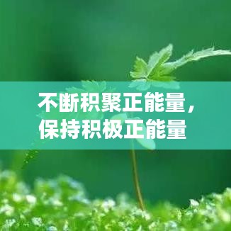 不断积聚正能量,保持积极正能量