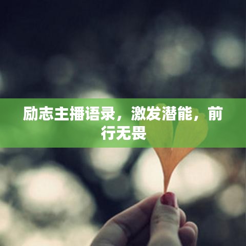 励志主播语录,激发潜能,前行无畏