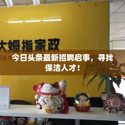 今日头条最新招聘启事,寻找保洁人才!