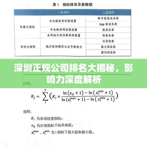 深圳正规公司排名大揭秘，影响力深度解析