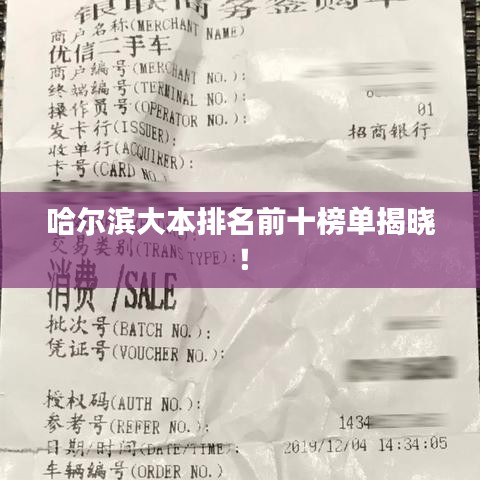 哈尔滨大本排名前十榜单揭晓！