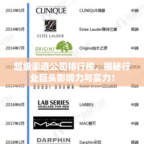 超级渠道公司排行榜，揭秘行业巨头影响力与实力！