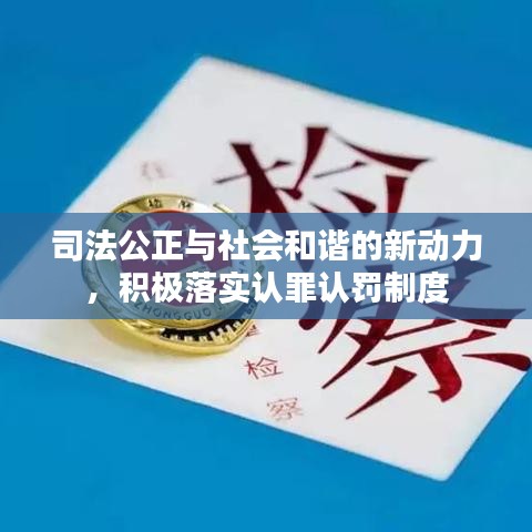 司法公正与社会和谐的新动力,积极落实认罪认罚制度