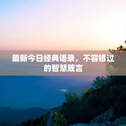 最新今日经典语录,不容错过的智慧箴言