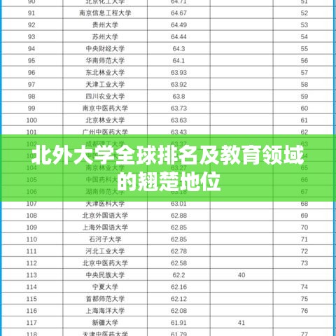 北外大学全球排名及教育领域的翘楚地位