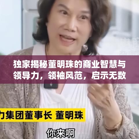独家揭秘董明珠的商业智慧与领导力，领袖风范，启示无数