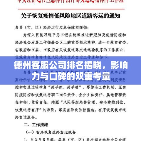 德州客服公司排名揭晓,影响力与口碑的双重考量