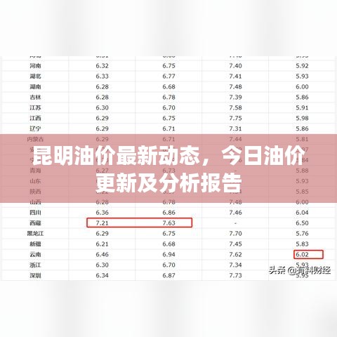 昆明油价最新动态,今日油价更新及分析报告